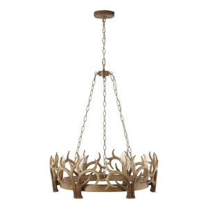Safavieh DURIEL, 6-Light Extendable Chandelier in Antique Brown – Elegant Iron & Resin Fixture for Home Décor CHA4032A