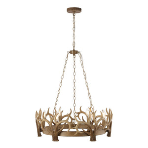Safavieh DURIEL, 6-Light Extendable Chandelier in Antique Brown – Elegant Iron & Resin Fixture for Home Décor CHA4032A