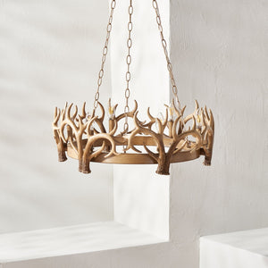 Safavieh DURIEL, 6-Light Extendable Chandelier in Antique Brown – Elegant Iron & Resin Fixture for Home Décor CHA4032A