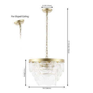 Safavieh CHRYS, Elegant 3-Light Chandelier in Clear Glass & Gold Iron, Adjustable for Modern Spaces CHA4038A