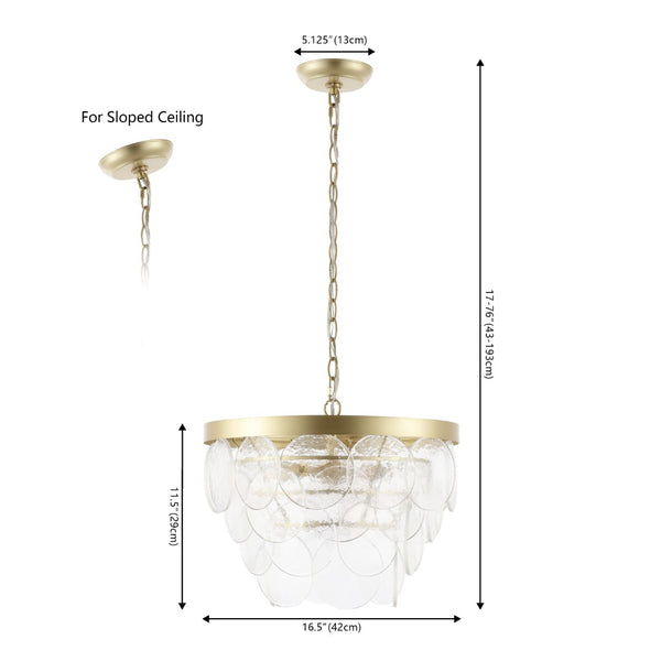 Safavieh CHRYS, Elegant 3-Light Chandelier in Clear Glass & Gold Iron, Adjustable for Modern Spaces CHA4038A