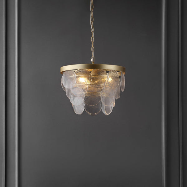 Safavieh CHRYS, Elegant 3-Light Chandelier in Clear Glass & Gold Iron, Adjustable for Modern Spaces CHA4038A