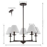 Safavieh Rowley 5Lt 27.5" Chandelier Black Iron CHA4039A