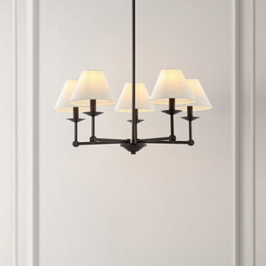 Safavieh Rowley 5Lt 27.5" Chandelier Black Iron CHA4039A