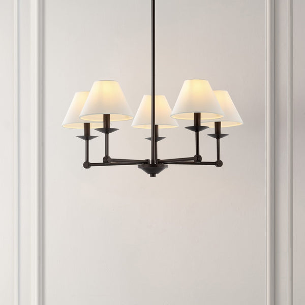 Safavieh Rowley 5Lt 27.5" Chandelier Black Iron CHA4039A