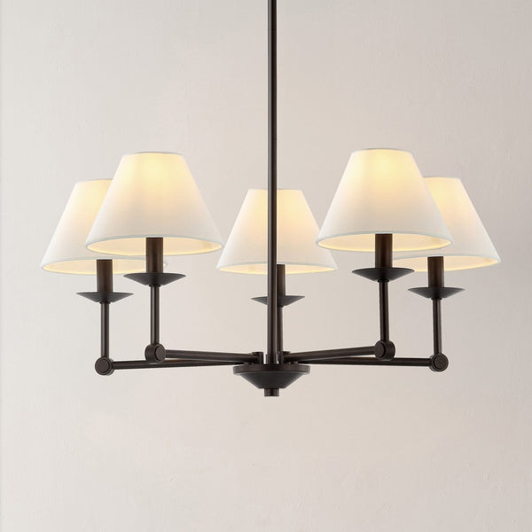 Safavieh Rowley 5Lt 27.5" Chandelier Black Iron CHA4039A