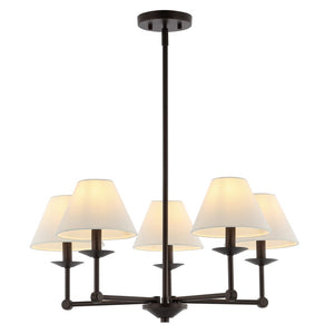 Safavieh Rowley 5Lt 27.5" Chandelier Black Iron CHA4039A