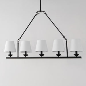 Safavieh Josphete 5Lt 37.5 Inch Chandelier Black/White Iron CHA4040A