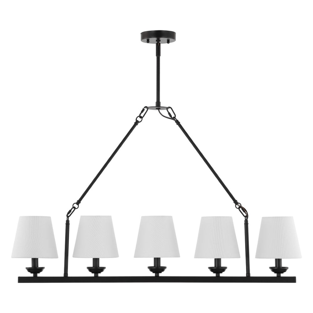 Safavieh Josphete 5Lt 37.5 Inch Chandelier Black/White Iron CHA4040A