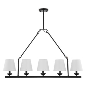Safavieh Josphete 5Lt 37.5 Inch Chandelier Black/White Iron CHA4040A