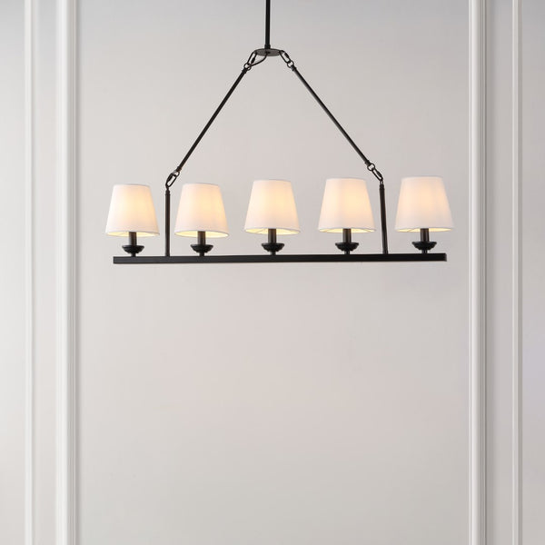 Safavieh Josphete 5Lt 37.5 Inch Chandelier Black/White Iron CHA4040A