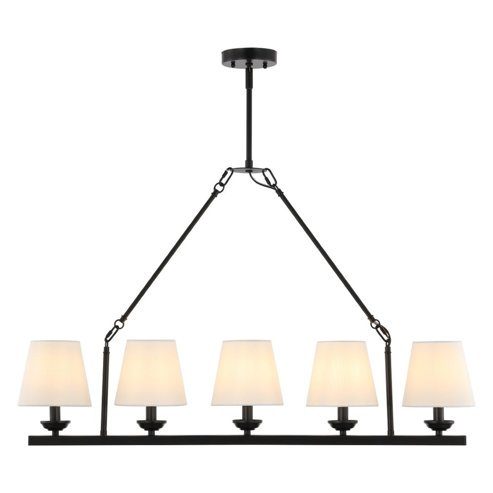 Safavieh Josphete 5Lt 37.5 Inch Chandelier Black/White Iron CHA4040A
