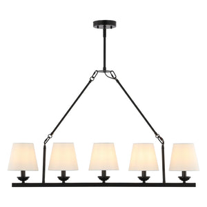 Safavieh Josphete 5Lt 37.5 Inch Chandelier Black/White Iron CHA4040A