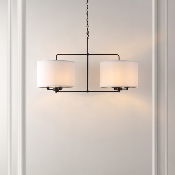 Safavieh Devney 6Lt 4 Inch Chandelier XII23 Black/White Iron CHA4041A