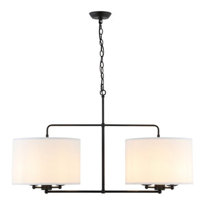 Safavieh Devney 6Lt 4 Inch Chandelier XII23 Black/White Iron CHA4041A