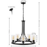 Safavieh Emersyn 5Lt 25 Inch Chandelier XII23 Black   CHA4043A