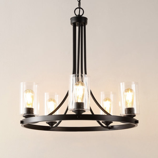 Safavieh Emersyn 5Lt 25 Inch Chandelier XII23 Black   CHA4043A