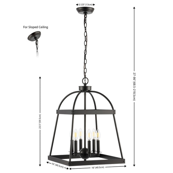 Safavieh Gracyn 6Lt Chandelier XII23 Black Iron CHA4044A