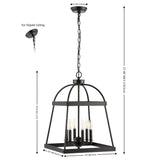 Safavieh Gracyn 6Lt Chandelier XII23 Black Iron CHA4044A