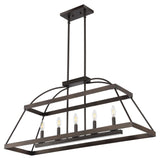 Byher, 5 Light, 40 Inch, White Washed/Oil Rubbed Bronze, Iron Chandelier
