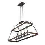 Byher, Stunning 5-Light Chandelier in White Washed & Oil Rubbed Bronze, Adjustable Height Design