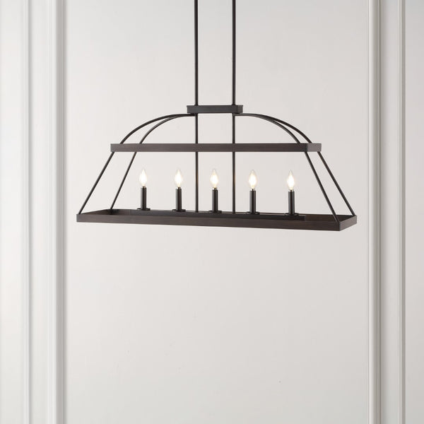 Safavieh Byher, 5 Light, 40 Inch, White Washed/Oil Rubbed Bronze, Iron Chandelier	 Brown / Orb CHA4045A