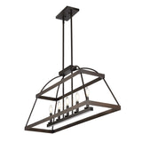 Byher, Stunning 5-Light Chandelier in White Washed & Oil Rubbed Bronze, Adjustable Height Design