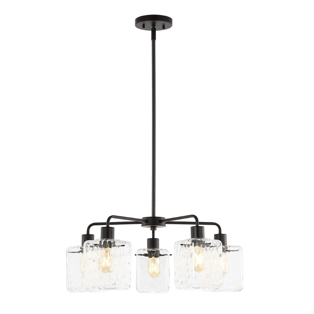 Safavieh Jameson, 5 Light, Oil Rubbed Bronze, Iron Chandelier Clear / Orb CHA4047A