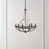 Safavieh Fraser, 6 Light, 25 Inch, Antique Silver, Iron Chandelier Silver / Black CHA4049A