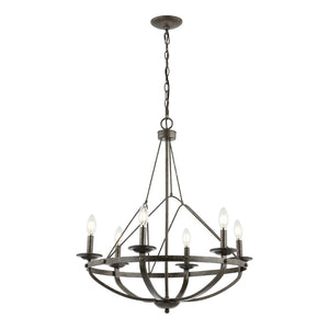 Safavieh Fraser, 6 Light, 25 Inch, Antique Silver, Iron Chandelier Silver / Black CHA4049A