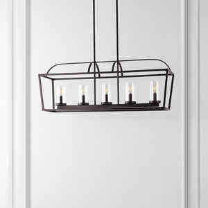 Safavieh Manning 5Lt 35" Chandelier XII23 Oil Rub Bronze  CHA4052A