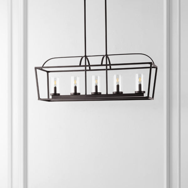 Safavieh Manning 5Lt 35" Chandelier XII23 Oil Rub Bronze  CHA4052A