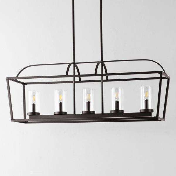 Safavieh Manning 5Lt 35" Chandelier XII23 Oil Rub Bronze  CHA4052A