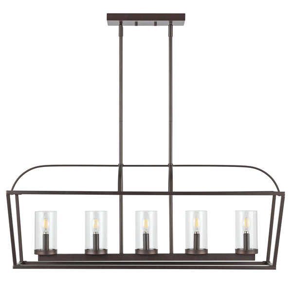 Safavieh Manning 5Lt 35" Chandelier XII23 Oil Rub Bronze  CHA4052A