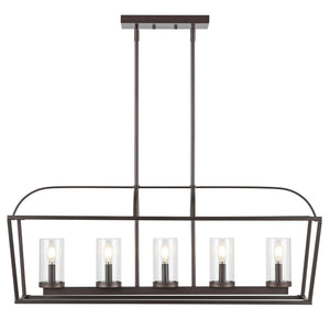 Safavieh Manning 5Lt 35" Chandelier XII23 Oil Rub Bronze  CHA4052A