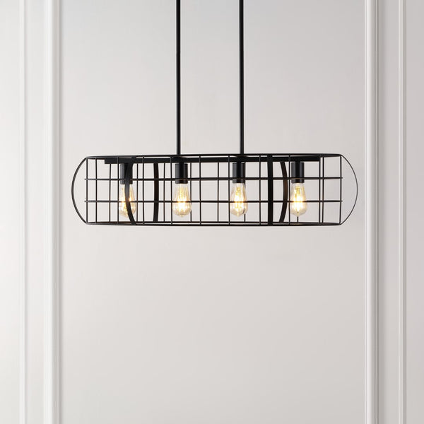 Safavieh Daxton, 4 Light, 24 Inch, Black/Grey, Iron Chandelier Black CHA4053A