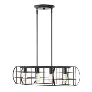 Safavieh Daxton, 4 Light, 24 Inch, Black/Grey, Iron Chandelier Black CHA4053A