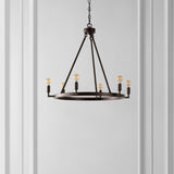 Safavieh Nevada 6Lt 26 Inch Chandelier XII23 Oil Rub Bronze  CHA4054A