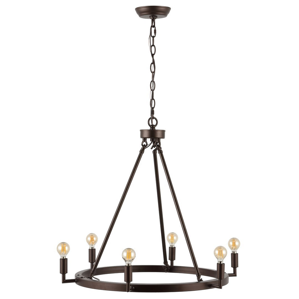 Safavieh Nevada 6Lt 26 Inch Chandelier XII23 Oil Rub Bronze  CHA4054A