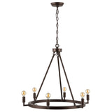 Safavieh Nevada 6Lt 26 Inch Chandelier XII23 Oil Rub Bronze  CHA4054A