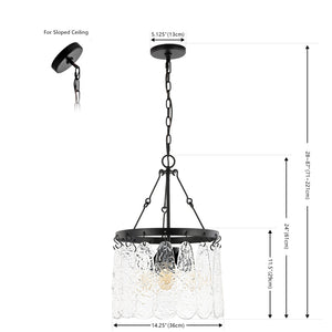 Safavieh THRYSSA, 3-Light Adjustable Chandelier in Black Iron & Clear Glass – Modern Elegance for Any Space CHA4055A