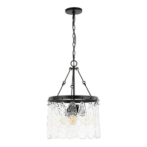 Safavieh THRYSSA, 3-Light Adjustable Chandelier in Black Iron & Clear Glass – Modern Elegance for Any Space CHA4055A