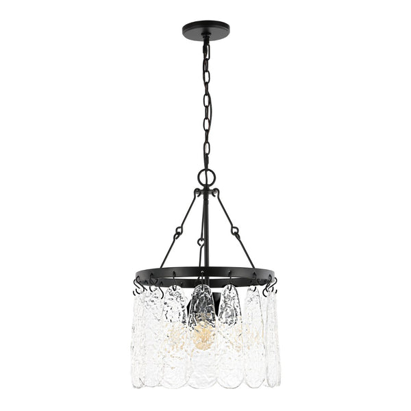 Safavieh THRYSSA, 3-Light Adjustable Chandelier in Black Iron & Clear Glass – Modern Elegance for Any Space CHA4055A