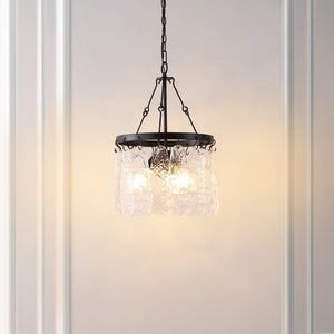Safavieh THRYSSA, 3-Light Adjustable Chandelier in Black Iron & Clear Glass – Modern Elegance for Any Space CHA4055A