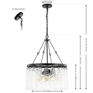 Safavieh SELENE, Modern 4-Light Chandelier in Black Iron with Clear Glass Shades – Stylish Illumination for Any Space CHA4056A