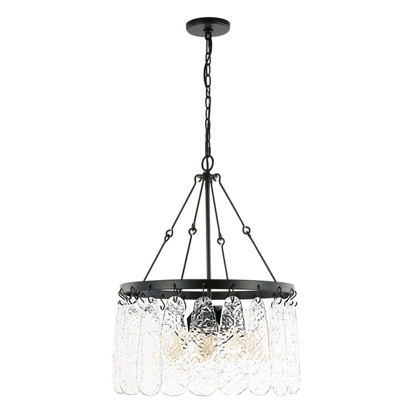 Safavieh SELENE, Modern 4-Light Chandelier in Black Iron with Clear Glass Shades – Stylish Illumination for Any Space CHA4056A