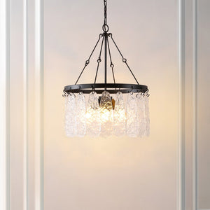 Safavieh SELENE, Modern 4-Light Chandelier in Black Iron with Clear Glass Shades – Stylish Illumination for Any Space CHA4056A