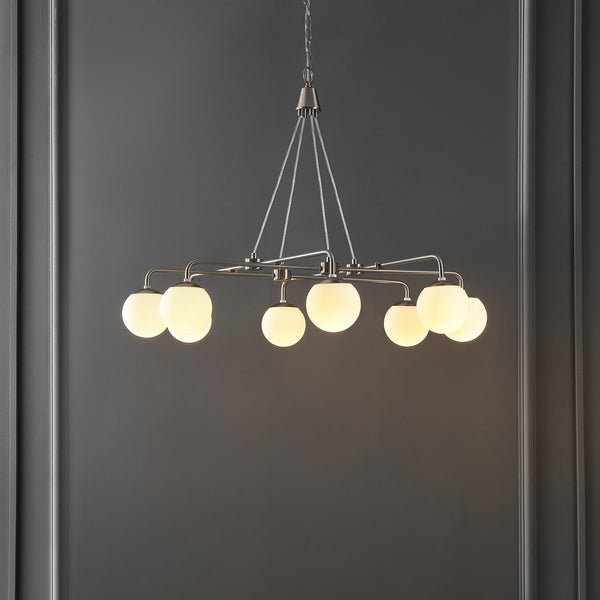 Safavieh Denneau 8Lt 36" Chandelier Brushed Nickle / -  CHA4058A
