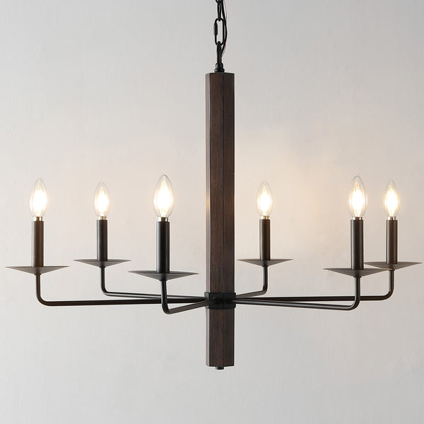 Safavieh Penbrook 6Lt 32" Chandelier Black / Walnut  CHA4060A