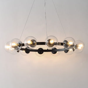Safavieh RYLIAN, Elegant 12-Light Chandelier with Iron and Glass Design for Stunning Home Illumination Black CHA4063A